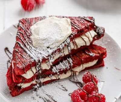 screenshot of red velvet french toast