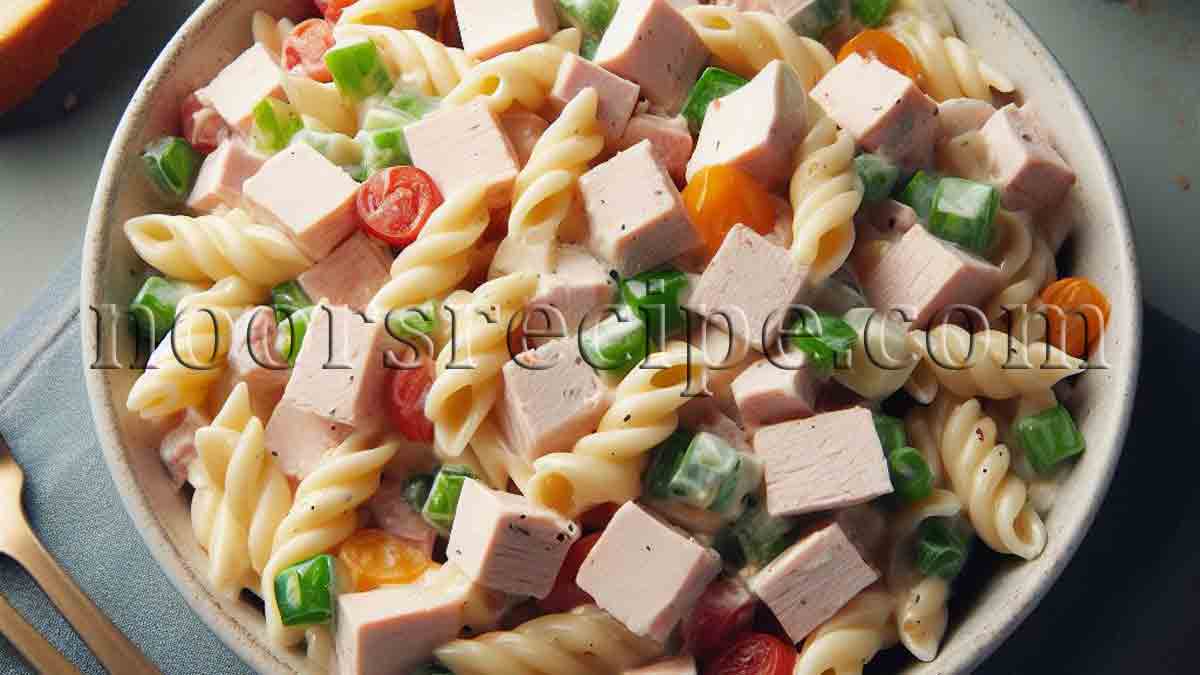 screenshot of turkey pasta salad